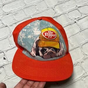 Vintage Dr. Pepper Dog Pug Frenchie Puppy Hat SnapBack